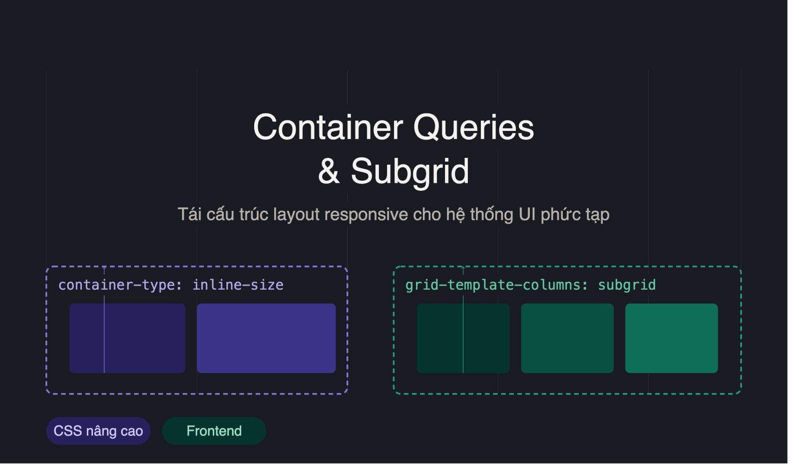 Làm chủ Container Queries và Subgrid trong Modern CSS: Chiến lược tái cấu trúc Layout Responsive cho hệ thống UI phức tạp